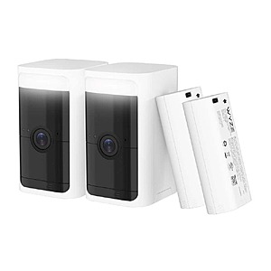 Battery Cam Pro 2-Pack, Wireless Indoor/Outdoor Home Security Camera, 2k HD Color Night Vision and Built-In Spotlight $99.98
