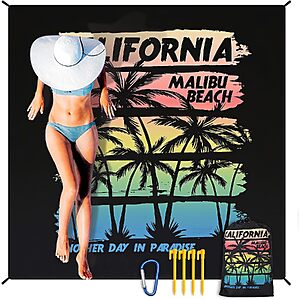 [Prime] HIHOHO 79"x83" Sandproof & Waterproof Nylon Beach Blanket $5.71 + Free Shipping