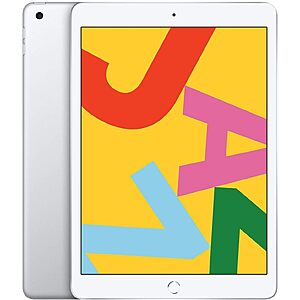 Apple 2019 iPad 7th Gen (10.2-inch, Wi-Fi, 32GB) Silver (Renewed) $68