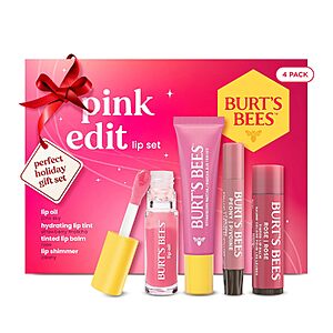 [Prime] 4-Piece Burt's Bees The Pink Edit Holiday Lip Care Gift Set $13.99 + Free Shipping