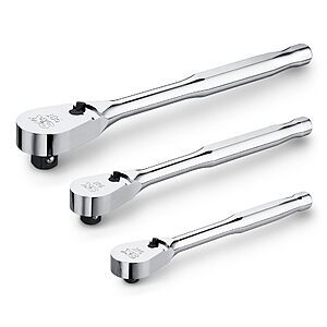 Prime, $49.99, SK 3-Piece Ratchet Set, 1/4", 3/8", 1/2" Drive Ratchet, Pear Head, 90-Tooth