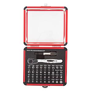 Prime, $25.89, Sunex 9726 Mini Ratchet and Bit Set, 1/8-Inch - 1/4-Inch S2 Bits, 5/64-Inch - 1/4-Inch hex bits, 38-Piece Silver