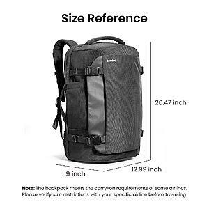tomtoc Travel Backpack 40L, TSA Carry On Bag Flight Approved, PFAS Free $68.39