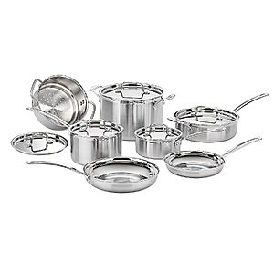 Cuisinart 12-Piece Stainless Steel Induction-Compatible Cookware Set (MCPS-12N) $191.36 + Free Shipping