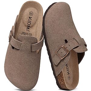 KIDMI Genuine Suede Clogs for Women Men Cork Footbed Mules Potato Shoes $39.99