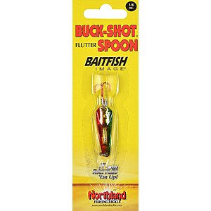 Northland Tackle Buck-Shot Flutter Spoon, 1/8 oz, Golden fishing lure