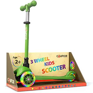 [Prime] 3-Wheel Campior Mini Kids Kick Scooter w/ LED Light-Up Wheels (Green) $14.45 + Free Shipping