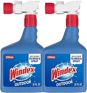 Prime, $16.62, 2 pack Windex Outdoor Glass & Window Cleaner for All Garden Hoses, 32 oz