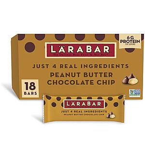 [Prime, SnS, AC] $12.12 | 18-Pack 1.6-Oz LÄRABAR Fruit & Nut Bars (Peanut Butter Chocolate Chip) at Amazon