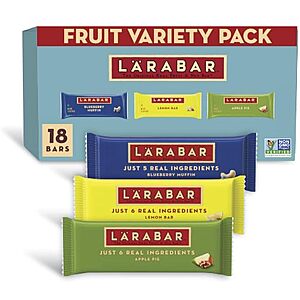 [Prime, SnS, AC] $8.24* | 18-Pack 1.6-Oz LÄRABAR Fruit & Nut Bars (Variety Pack) at Amazon (45.8￠ each)