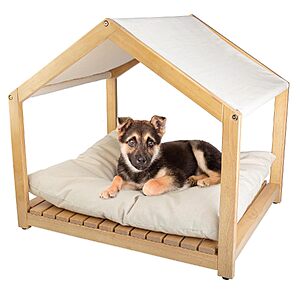 30" x 24" Petmaker Indoor Wood Dog House w/ Soft Cushion & Adjustable Canopy $39.95 + Free Shipping