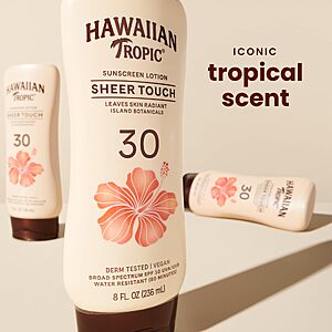 Amazing- Hawaiian Tropic Sheer Touch Lotion Sunscreen, Moisturizing Broad-Spectrum Protection, SPF 30, Sun, Mango, 8 Oz $3.79