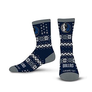 For Bare Feet Kids' NBA Team Sweater Crew Socks (Dallas Mavericks or Milwaukee Bucks) $2 + Free Shipping w/ Prime or on $35+