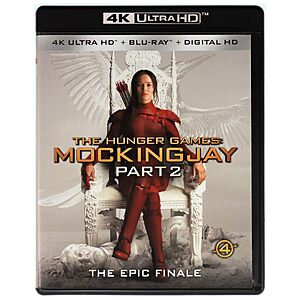 The Hunger Games: Mockingjay Part 2 [4K Ultra HD + Blu-ray + Digital HD] $13.99 Amazon.com