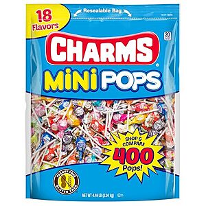 [SnS, AC] $11.17* | 400-Ct Charms Mini Pops Lollipops (18 Assorted Flavors) at Amazon