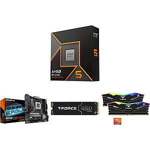 AMD Ryzen 5 9600X + Gigabyte B850M WiFi6E + 32GB DDR5 + 1TB SSD Bundle + Free MSI MAG Coreliquid $799.99 + Free Shipping
