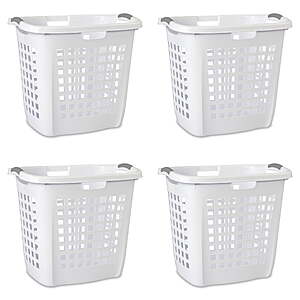 Sterilite Ultra™ Easy Carry Plastic Laundry Hamper w/ Sturdy Rim and Handles, White, Pack of 4 $13.17