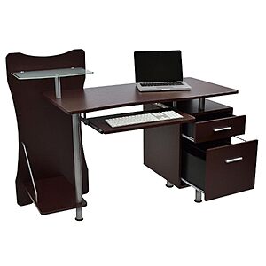 [Prime] 51" Techni Mobili Computer Desk w/ File Cabinet & Printer Shelf (Brown) $61.04 + Free Shipping