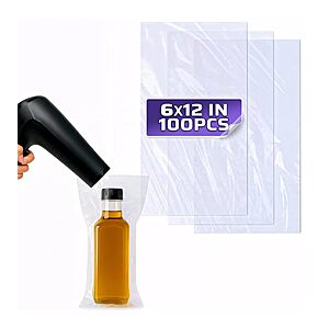 [Prime] 100-Count PalaYou 6"x12" Clear PVC Heat Shrink Wrap Bags $6.80 w/ S&S + Free Shipping