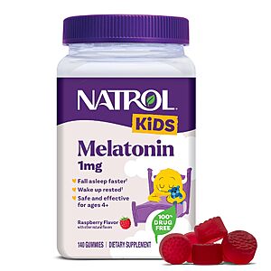 [S&S] $9.92: Natrol Kids Melatonin Gummies, 1mg, Raspberry (140 Count) $10.44
