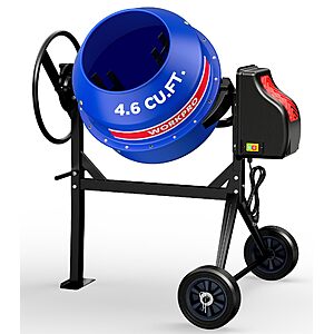 WORKPRO 4.6 Cu.Ft. Electric Cement Mixer, 600W $237.49