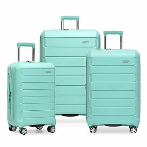 Traveler's Choice Pagosa Hardshell Expandable Luggage with Spinner Wheels, Mint, 3-Piece Set (22/27/30)