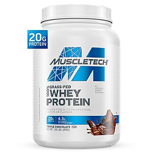 [S&S] MuscleTech Grass-Fed Whey Protein Powder - Triple Chocolate, 1.8LB $18.99