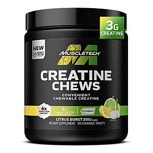 [S&S] MuscleTech Creatine Chews, Citrus Burst, 90 Chewable Tablets $13.96