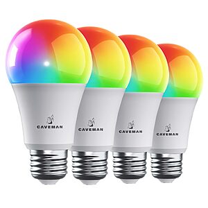 Prime: Caveman Matter & WiFi A19 Smart LED Light Bulb 4PK $14.99 + Free Shipping