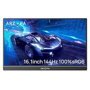 $69 Sams Club Arzopa 16.1" FHD IPS Display, 144Hz, Portable Gaming Monitor