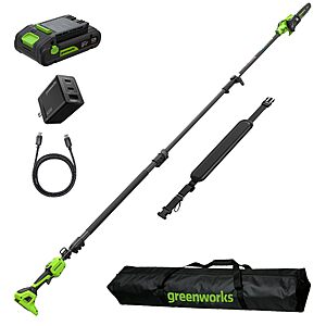 $199.49: [Prime] Greenworks 24V 8 in Electric Pole Saw, 3.0 Ah Battery and Charger at Amazon