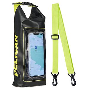[Prime] 2L Pelican Marine IP68 Waterproof Dry Bag w/ Phone Pouch (Black/ Yellow) $20.99 & More + Free Shipping