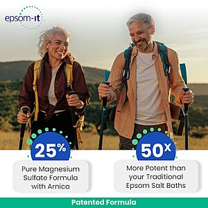 [Prime] EPSOM-IT Soothing Nerve/Muscle Magnesium Lotion, 25% Epsom Salt (50x more than a bath), Arnica Cream w/S&S and 15% Off Coupon $12.3