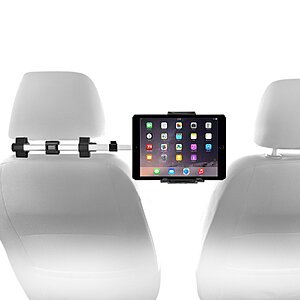 $9.90 AMZ Macally Tablet Holder for Car Headrest - Adjustable iPad Headrest Mount for Car - Super Secure Car iPad Holder Backseat Kids - Fits All 4.7-12.9" Back Seat Devices