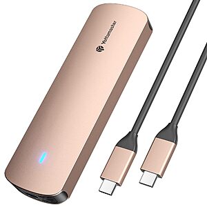 Yottamaster Gold M.2 NVMe SATA SSD Enclosure, USB 3.2 Gen 2 10Gbps Adapter with Prime $10.97