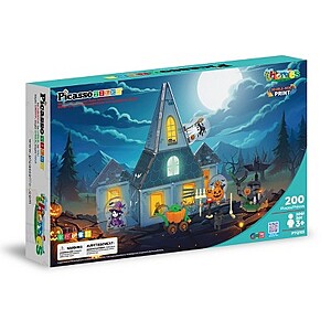 $35.99 with Target Circle - PICASSO-TILES 200PCS Magnetic Tiles Haunted Horror House Building Set with 3 Characters & Pumpkin Carriage, STEM Toy for Kids