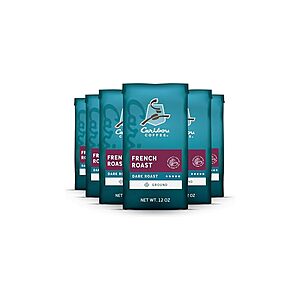 $25.75 ac woot: Caribou Coffee Ground Coffee Dark Roast, French Roast, 72 Ounces (6 x 12oz)
