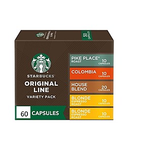 $27.29 | Starbucks by Nespresso Original Line Coffee Pods, 60 Count at Woot!
