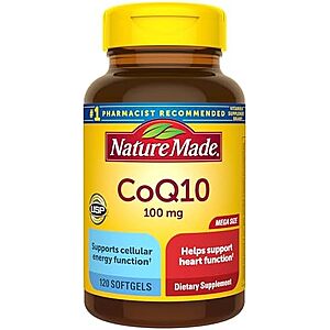 [SnS, AC] $5.74* | 120-Count Nature Made CoQ10 100mg Dietary Supplement Softgels at Amazon