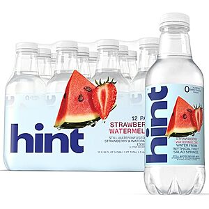 [Prime, SnS] $9.79* | 12-Pack 16-Oz Hint Fruit-Infused Purified Flavored Water (Strawberry Watermelon) at Amazon