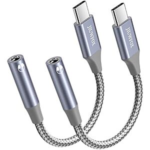 [Prime, AC] $3.34* | 2-Pack JIUWFOX USB-C to 3.5mm Headphone Jack Adapter at Amazon