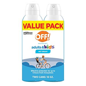 [Prime] 2-Pack 5-Oz OFF! Insect & Mosquito Repellent Bug Spray (Unscented) $9.46 w/ S&S + Free Shipping