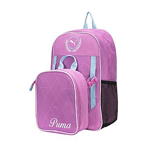 [Prime] PUMA Kids' Colony 17" Backpack & Lunch Kit Set (Mauve/Vibrant Blue) $16.14 + Free Shipping