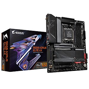 [Prime]$132.99: GIGABYTE B650 AORUS Elite AX AMD AM5 ATX Motherboard at Amazon