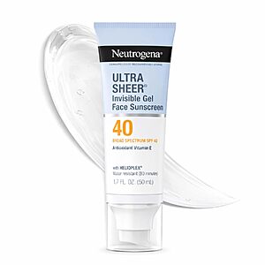 1.7-Oz Neutrogena Ultra Sheer Invisible Gel Face Sunscreen SPF 40 $7.50 w/ S&S + Free Shipping w/ Prime or on $35+