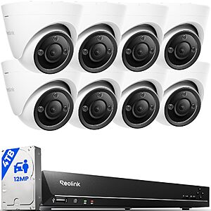 [Prime] $874.99: REOLINK 16CH 12MP PoE Security Camera System with 4TB HDD RLK16-1200D8-A at Amazon