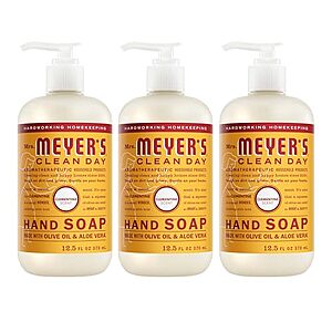 [SnS, AC] $10.11* | 3-Pack 12.5-Oz MRS. MEYER'S CLEAN DAY Hand Soap (Clementine) at Amazon