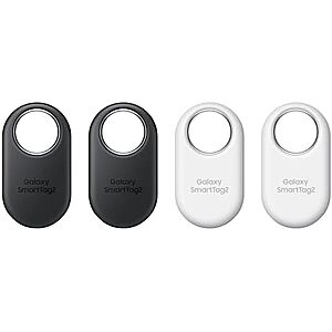[Prime] $46.93* | 4-Pk Samsung Galaxy SmartTag2 Bluetooth Trackers (Black + White) at Amazon