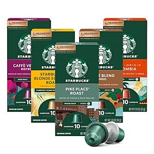 [Prime, SnS] $22.79 | 50-Count Starbucks by Nespresso Coffee (Favorites Variety Pack) at Amazon (45.6￠ each)