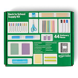 [Prime] 44-Count Amazon Basics Back to School Supply Kit $9.39 + Free Shipping